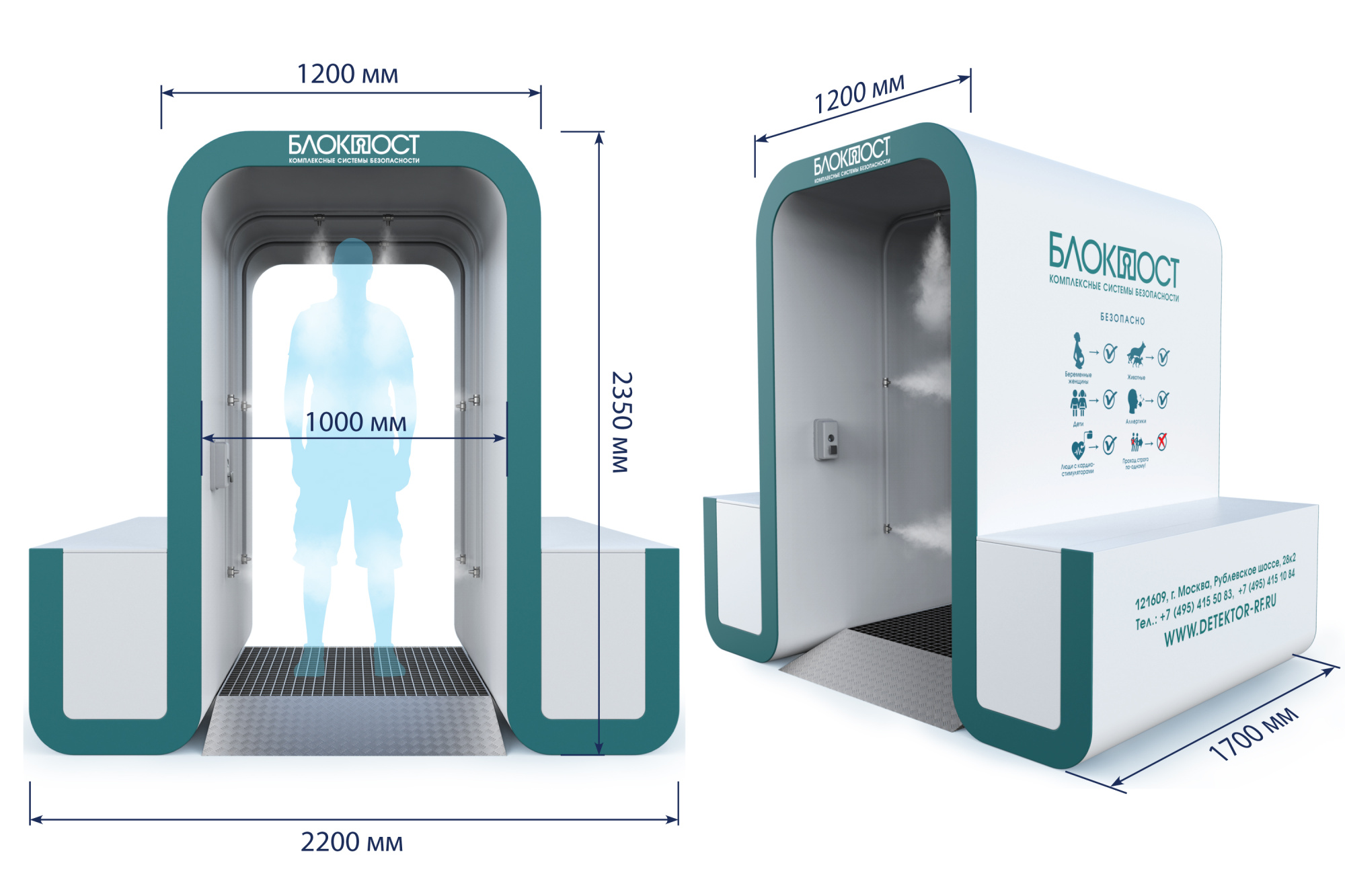 Кабина дезинфекции (форсунки) КДФ-04, максимальная комплектация